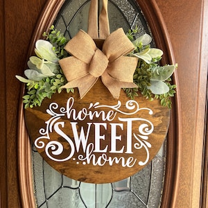 Front Door Decor | Front Door Wreath | Home Sweet Home Door Hanger | Welcome Wreath | Door Wreath | Housewarming Gift | Home Decor | Wreath