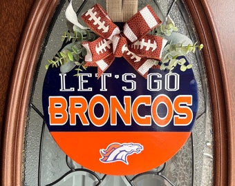 Front Door Decor | Broncos Wreath | Football Wreath | Housewarming Gift | Broncos Door Wreath | Football Decor | Coaches Gift | NFL Sign