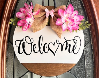 Spring Welcome Sign | Welcome Sign | Welcome Wreath | Welcome Spring Sign | Front Door Decor | Everyday Wreath | Spring Wreath | Spring