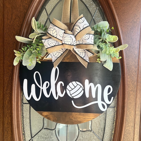 Front Door Decor | Volleyball Wreath | Welcome Volleyball Sign | Volleyball Season Gift | Volleyball Coaches Gift | Volleyball Sign