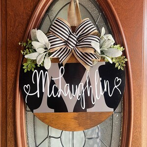 Front Door Decor | Custom Wreath | Last Name Sign | Personalized Door Hanger | House Warming Gift | Christmas Gifts | Front Porch Decor