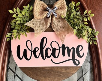 Front Door Decor | Welcome Sign | Valentine's Day Wreath | Year Round Wreath | Welcome Door Hanger | Housewarming Gift | Front Door Wreath