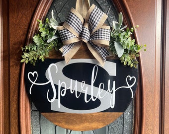 Custom Door Hanger | Front Door Decor | Housewarming Gift | Front Door Decor| Everyday Door Hanger | Custom Name Wreath | Housewarming Gift