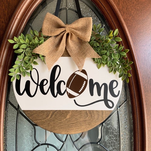 Football Front Door Decor Sign Football Football Etsy