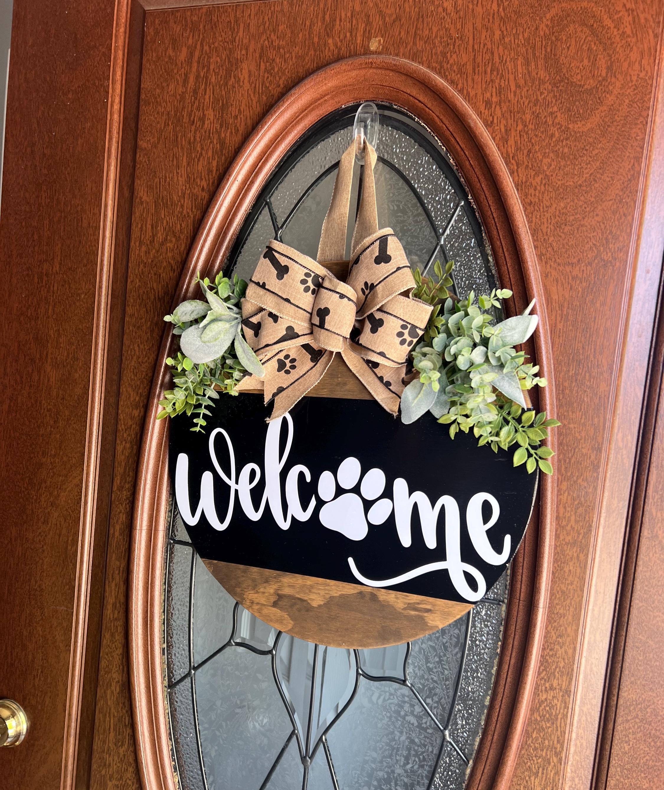 Dog Welcome Sign | Front Door Decor | Pet Welcome Door Hanger | Dog ...