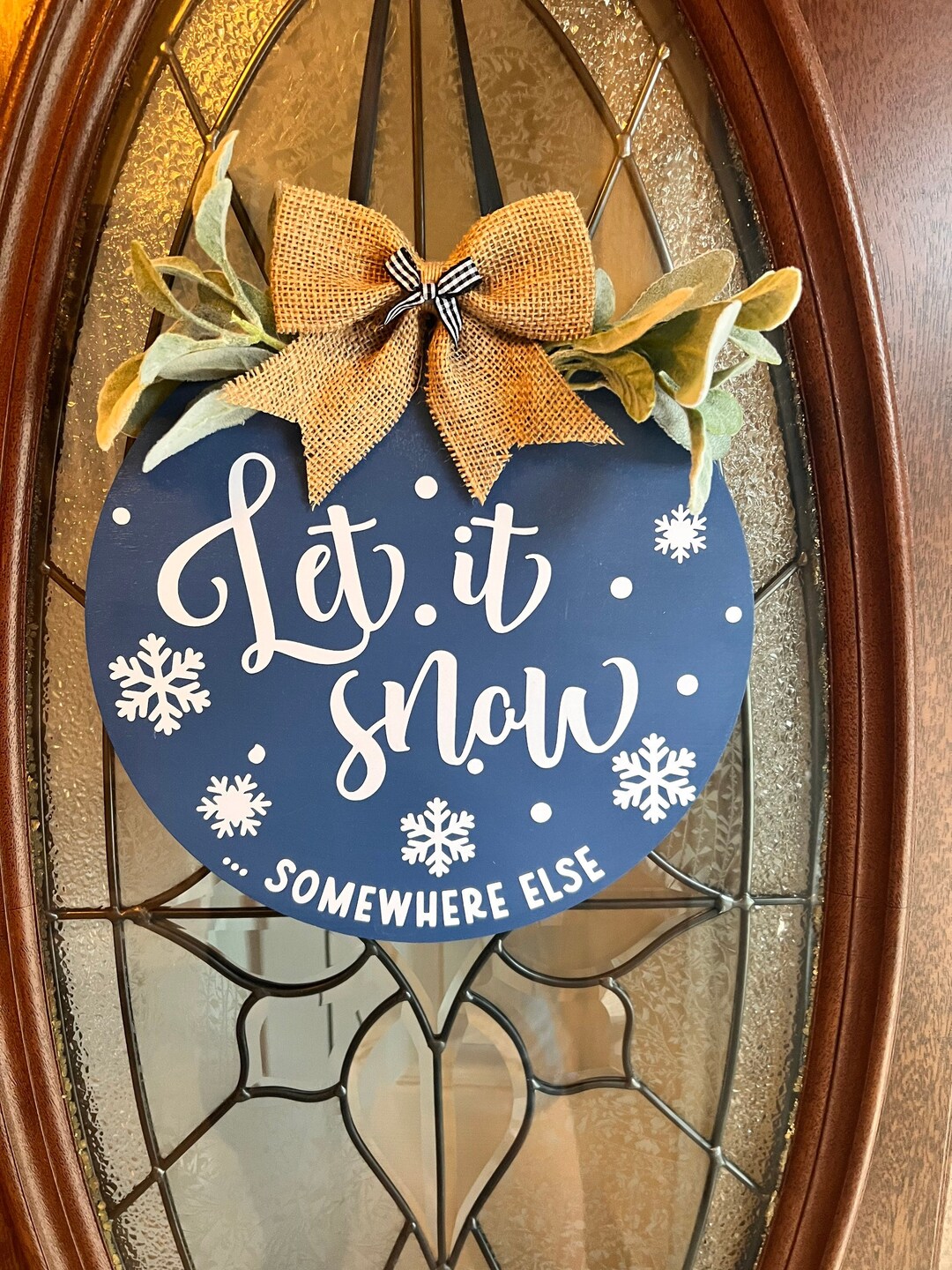 Winter Front Door Decor Winter Wreath Let It Snow Winter Door Hanger