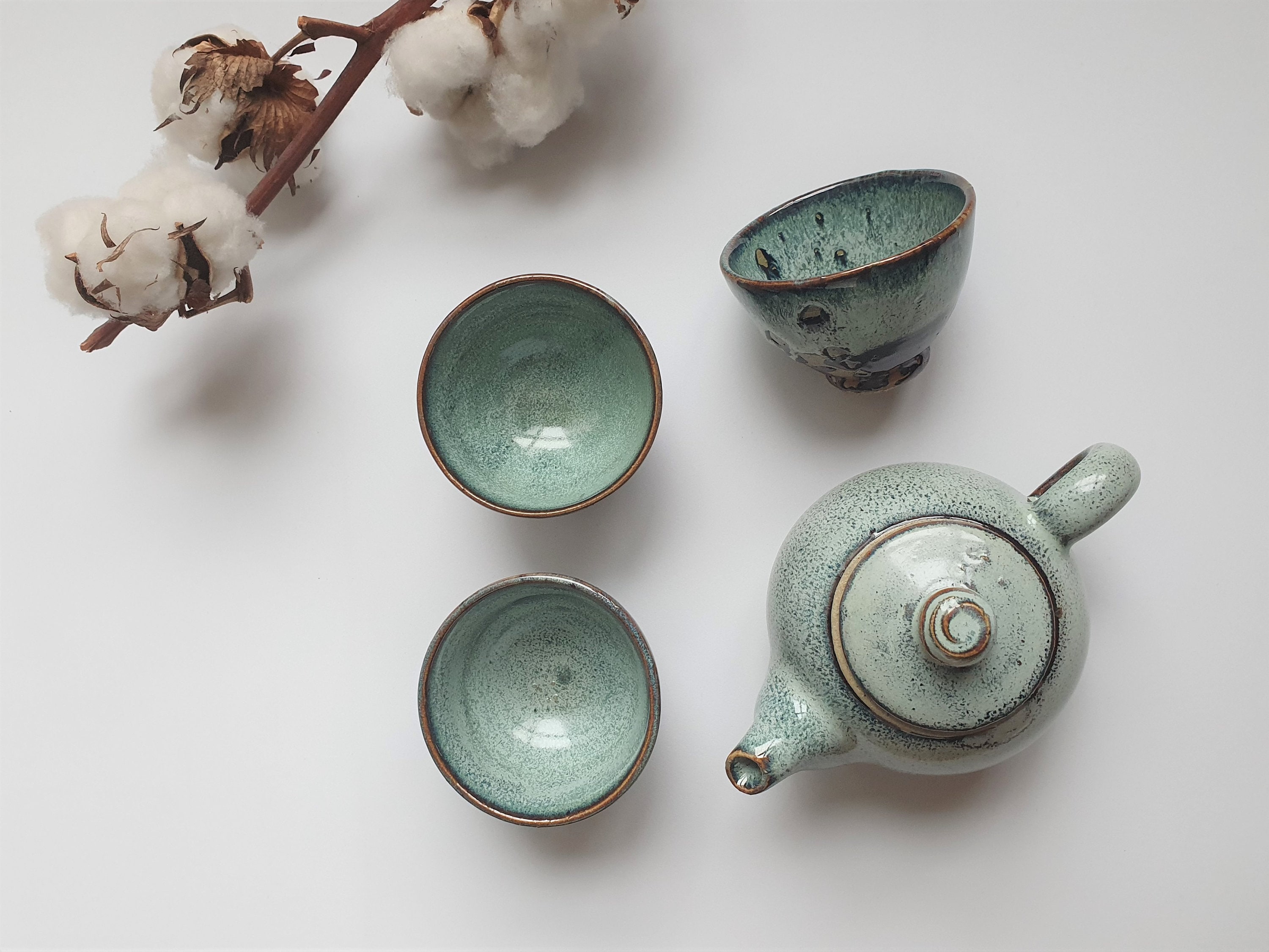 Teapot Set/ Korean Traditional Ceramics/ Mini Teapot Set for 3 Etsy
