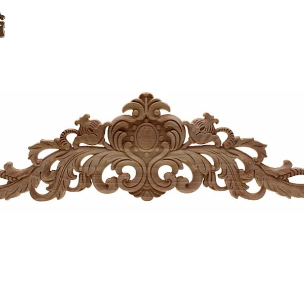 VXLX18 Unique Natural Floral Wood Carved Wooden Figurines Crafts Corner Appliques Frame Wall Door Furniture Woodcarving Decorative