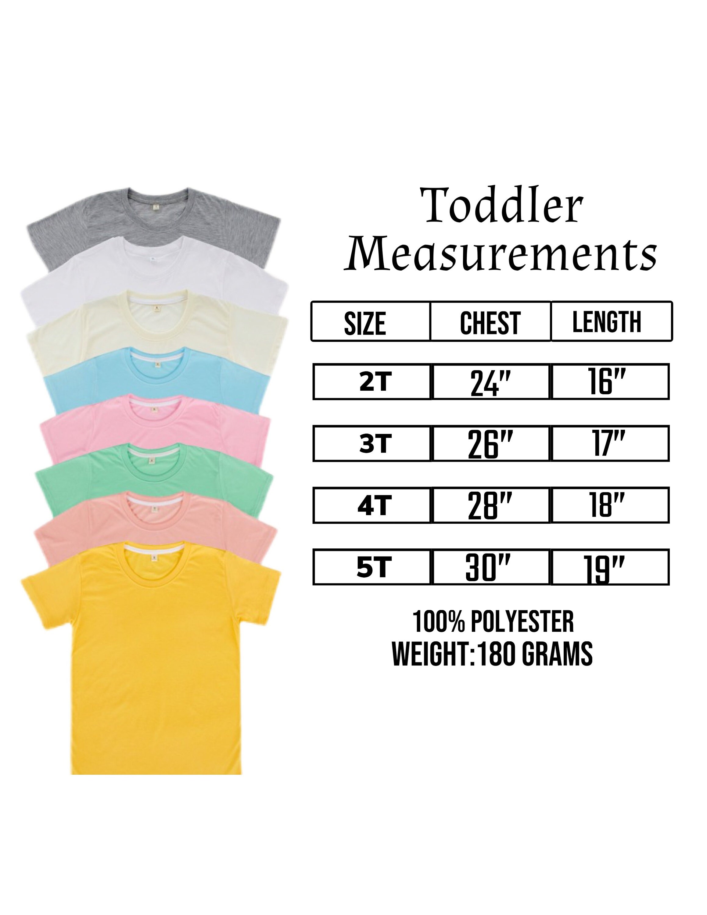 100 POLYESTER TODDLER SHIRTS Etsy