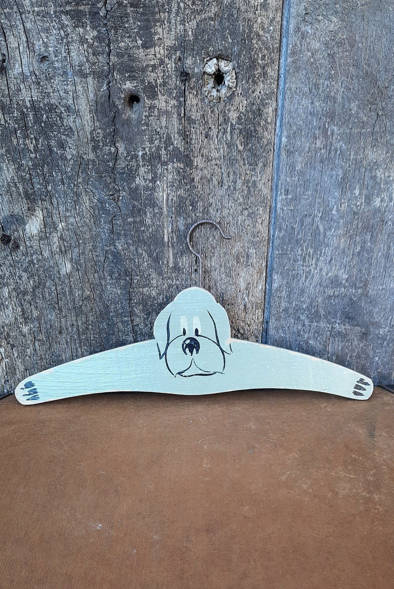 Porte-Manteau ou Cintre Chien en Bois Des Années 30 Pour Enfants, Child's Vintage Dog' Coat Hanger, 