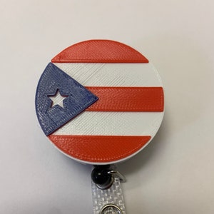 Puerto Rico Flag | Retractable Badge Reel | Nurse | Medical | Student | School |ID