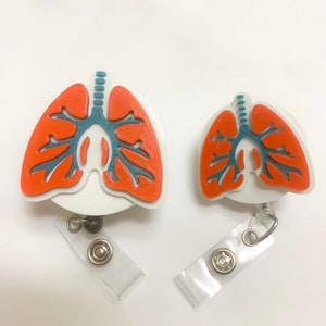Anatomical Lungs Badge Reel: Medical ID Holder