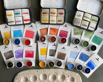 18 Planet Nature watercolours, ceramic pallet set Essee Earth & Essence