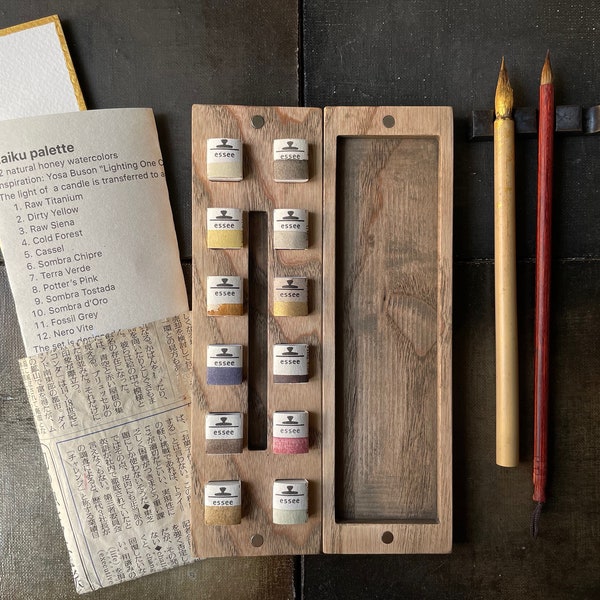 Haiku Palette, 12 natural honey Watercolors, Essee Earth & Essence