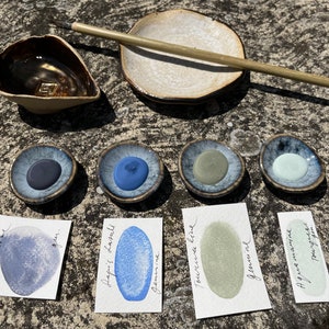 Five Mountains, 5 Genuine Lapis watercolours in ceramics  Essee Earth & Essence