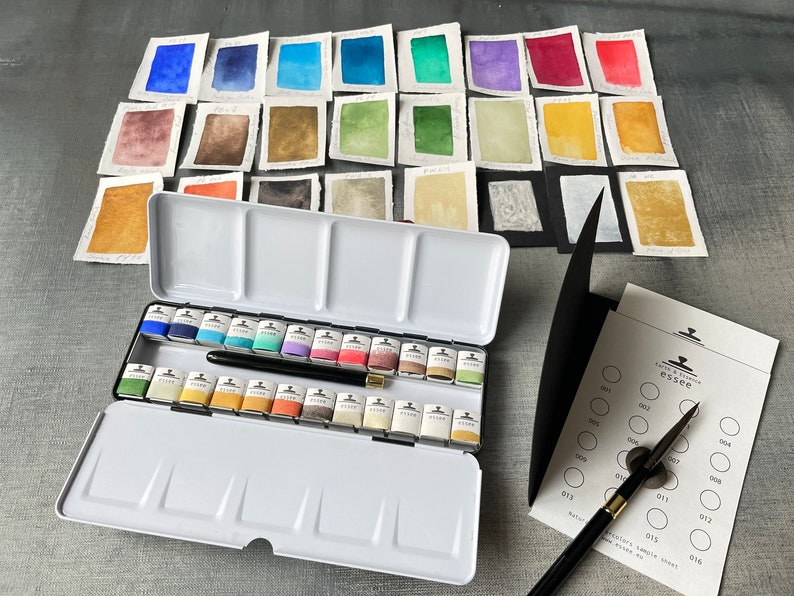 24 honey watercolours Essee Earth & Essence 24Professional+brsuh