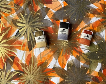 Sunset Flowers, 3 watercolor set, Essee Earth & Essence