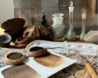 Large brush ceramic pots, individual colors