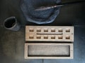 Travel art palette with magnets, old oak toned, waxed Ash wood by Essee