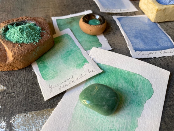 Genuine Lapis Lazuli and Malachite Watercolour Essee Earth