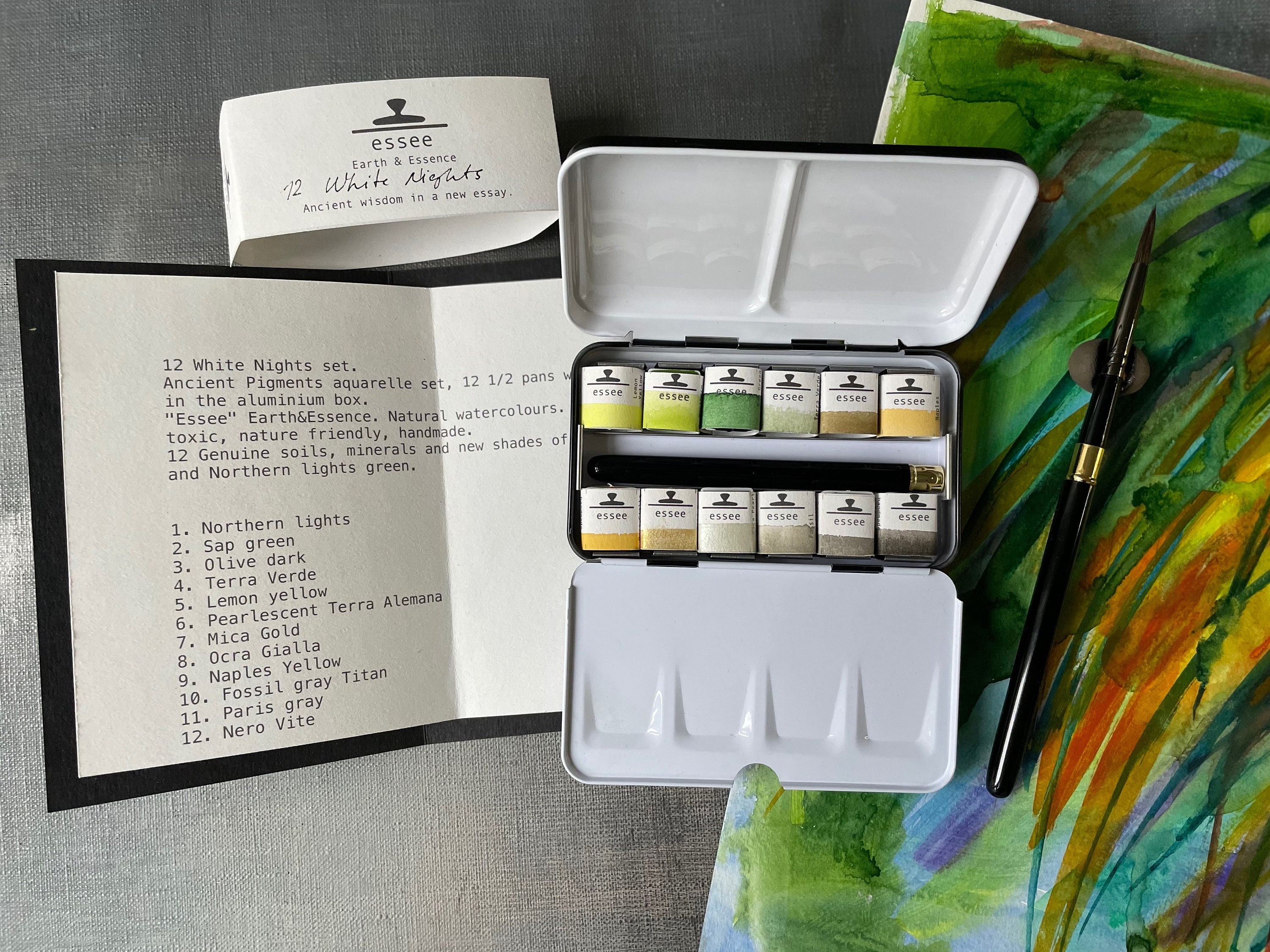 12 White Nights, Honey Watercolor Set, Essee Earth & Essence 