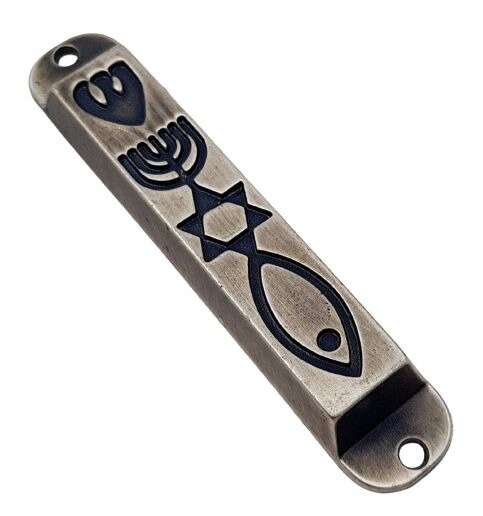 Talisman4U Set Di 5 Mezuzah In Peltro Con Pietre Hoshen, 12 Tribù Di Israele, Menorah E Stella Di David - Custodie Protettive Con Rotolo Da 9 Cm - Regalo Judaica Da Gerusalemme
