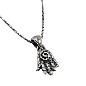Hamsa Necklace Evil Eye Protection Pendant 925 Sterling Silver Chamsa Hand Good Luck Charm Jewelry S
