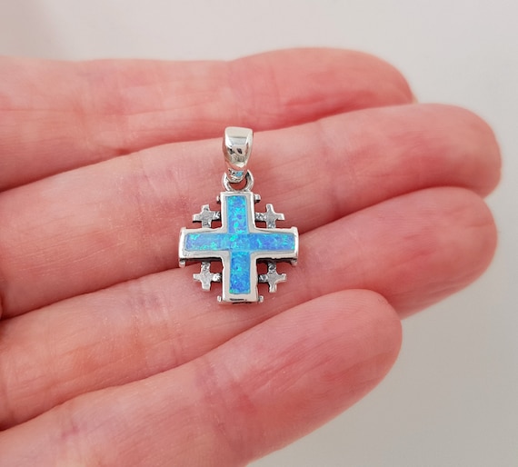 Collana con ciondolo a forma di croce in argento sterling 925