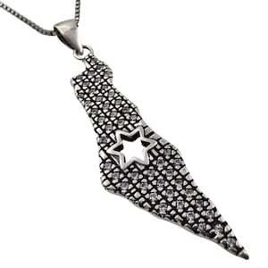 Collier carte d'israël étoile de David juive en argent sterling 925 carte d'israël Protection pendentif chaîne en argent bijoux cadeau