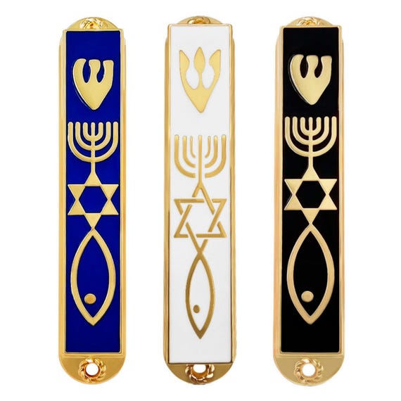 TALISMAN4U Mesusa Goldfarben – Emaille-Hülle Mit Jerusalem-Motiv, 10,2 Cm, Inkl. Schriftrolle