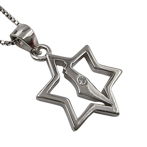 Collier étoile de David Israël carte pendentif en argent sterling 925 juif Magen David symbole carte d'Israël charme Protection Kabbale bijoux cadeau
