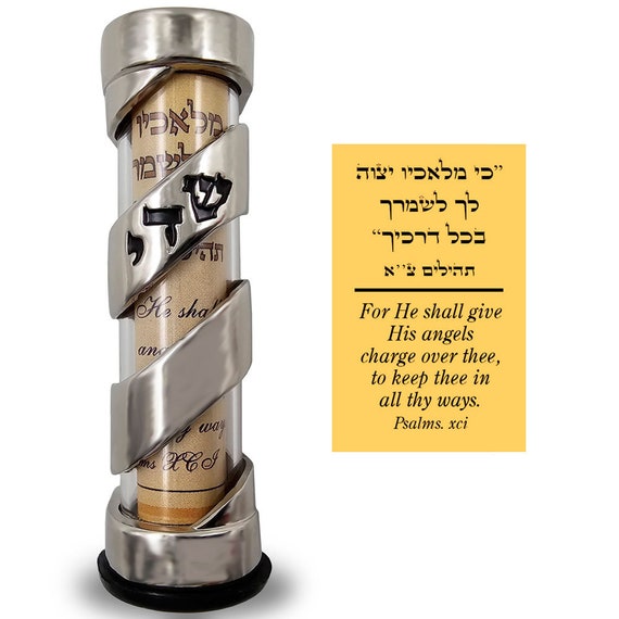 TALISMAN4U Mesusa Goldfarben – Emaille-Hülle Mit Jerusalem-Motiv, 10,2 Cm, Inkl. Schriftrolle