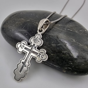 Blessed Jerusalem Cross Necklace Christian Crucifix Orthodox Pendant 925 Sterling Silver Religious Catholic Jewelry Holy Land Certificate