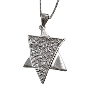 Jewish Star of David Necklace 925 Sterling Silver Kabbalah Pendant Handmade Art Jewelry Gift from Israel Silver Chain