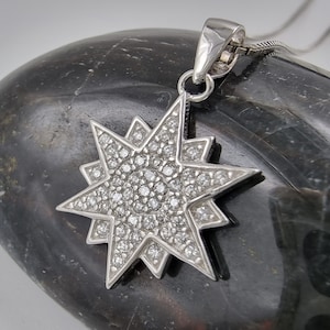 Star of Bethlehem Necklace 925 Sterling Silver Good Luck Charm Women Jewelry Holy Land North Star Pendant Christmas Religious Gift