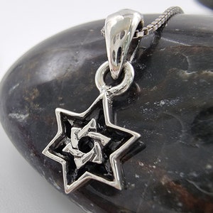 Small Star of David Necklace 925 Sterling Silver Jewish Magen David Charm Kabbalah Pendant Israeli Jewelry Gift Silver Box Chain S