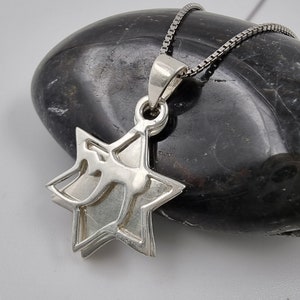Star of David Israel Map & Am Israel Chai Necklace in Sterling Silver