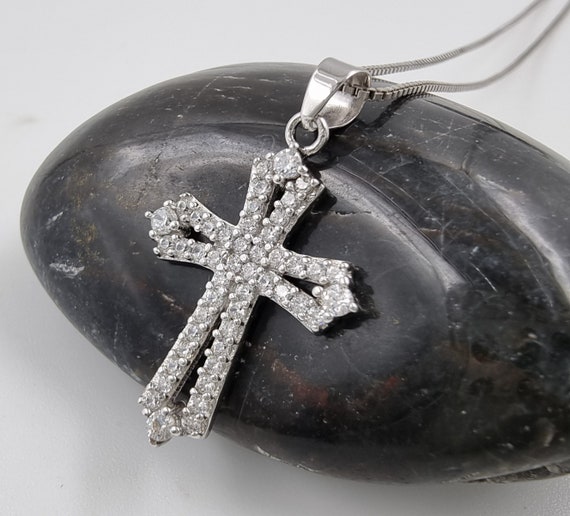 925 Croce Zirconia Collana Bambina Argento Sterling 925 Con Croce - Foto 14