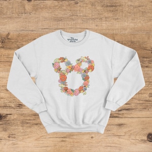 Alice in Wonderland Floral Mickey Head Sweatshirt