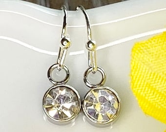 April Birthstone Earrings: Crystal Dangle Earrings, Birthday Gift