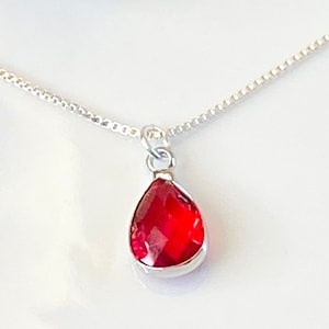 July Birthstone necklace, July birthday necklace, ruby necklace, Ruby jewelry, pendant necklace, July birthday gift, July birthday jewelry