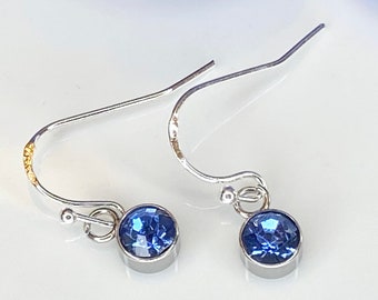 Aquamarine Dangle Earrings: March Birthstone, Sterling Silver Hooks