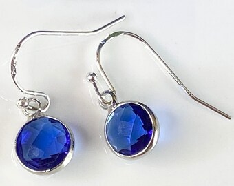 September birthstone earrings, September birthday earrings, September birthday gift, sapphire earrings, sapphire dangle earrings, jewelry