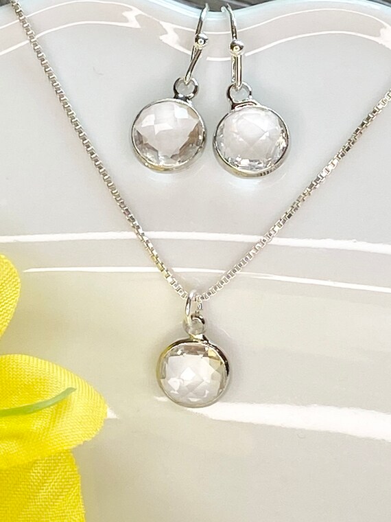 April Jewelry Set Birthstone Jewelry Set April Birthstone Set April Birthday Gift Earring and Necklace Set April Jewelry Set Gift Etsy