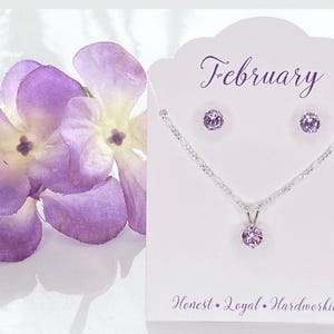 Aquamarine Jewelry Set Sterling Silver Pendant Figaro Chain March Birthstone Gift Idea Blue Stone Necklace Earring Matching Pair Dainty image 8