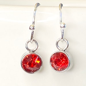 July birthstone earrings, July birthday earrings, Ruby dangle earrings, July birthday gift, ruby earrings, ruby jewelry, July gift,