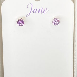 June Birthstone earrings, June birthday earrings, stud earrings, Alexandrite earrings, Alexandrite jewelry, June gift, birthday jewelry immagine 3