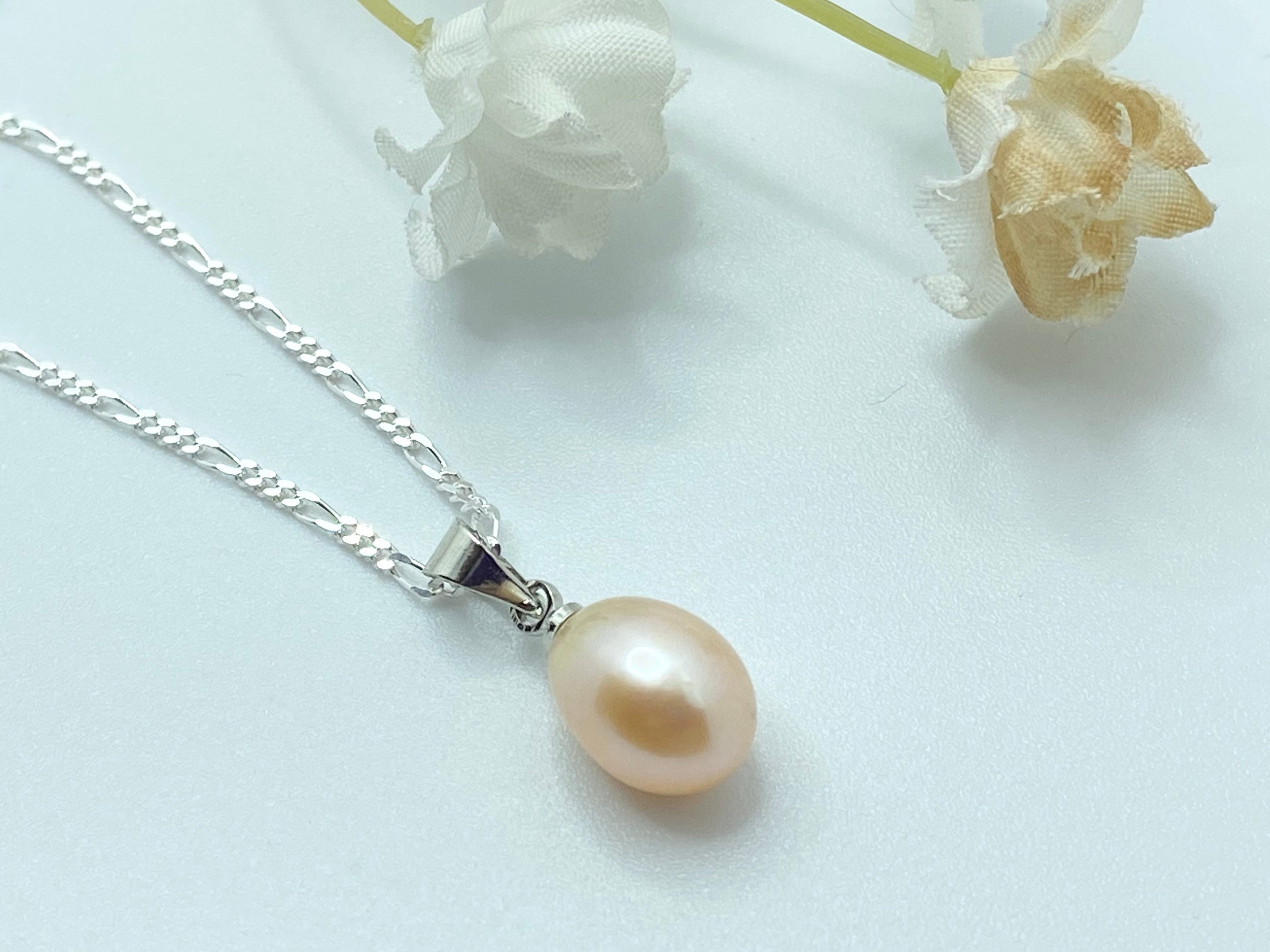 Cultured Freshwater Pearl Charm in Sterling Silver June Birthstone Gifts