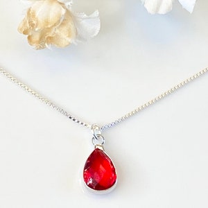 January birthstone necklace, January birthday necklace, garnet necklace, garnet pendant necklace, January necklace, January birthday gift