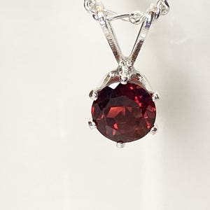 Matching Jewelry Set Garnet Pendant Necklace Earring Collection January Birthstone Sterling Silver Genuine Mozambique Garnet Red Gemstone Dainty Design Elegant Accessories Perfect Gift Idea Birthday Present Special Occasion Jewelry Prong